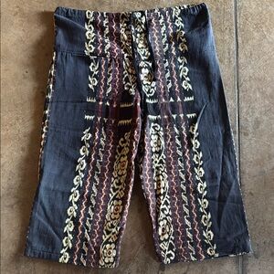 Drawstring drop crotch okay Black and Brown Pants one size fits all